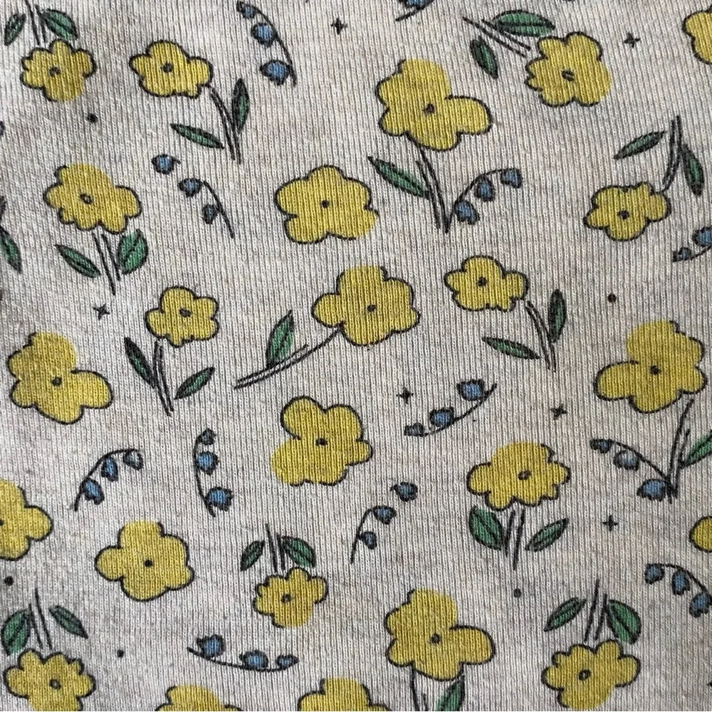 Hanna Andersson Outfit Size 3 6 Months Kimono Floral 2-Piece Yellow Flowers EUC